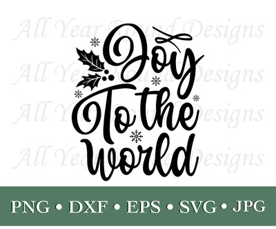 Christmas Decor SVG PNG DXF EPS JPG Digital File Download, Joy To The World Christmas Designs For Cricut, Silhouette, Sublimati - image3